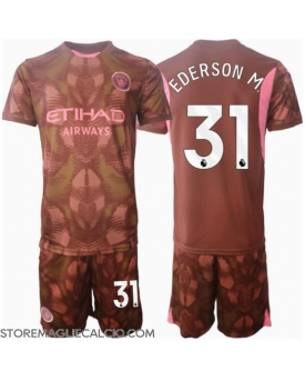Manchester City Ederson Moraes #31 Portiere Maglia Gara Casa Repliche 2024-25 Bambino